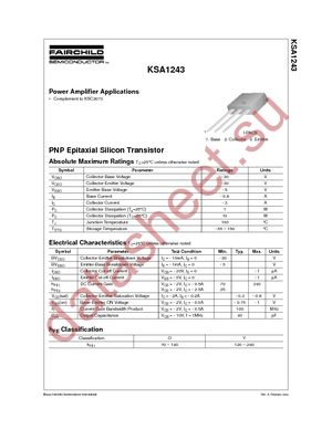 KSA1243OTU datasheet  